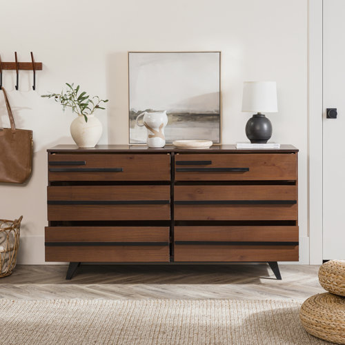 Wade Logan® Amiliya Modern Solid Wood Detailed 6-Drawer Dresser ...