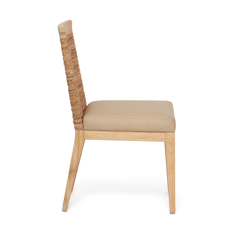 Reed Upholstered Dining Chair, Beige, Saddle