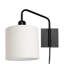 Ahmara Swing Arm Black Plug in Wall Light with Shade-1434344737