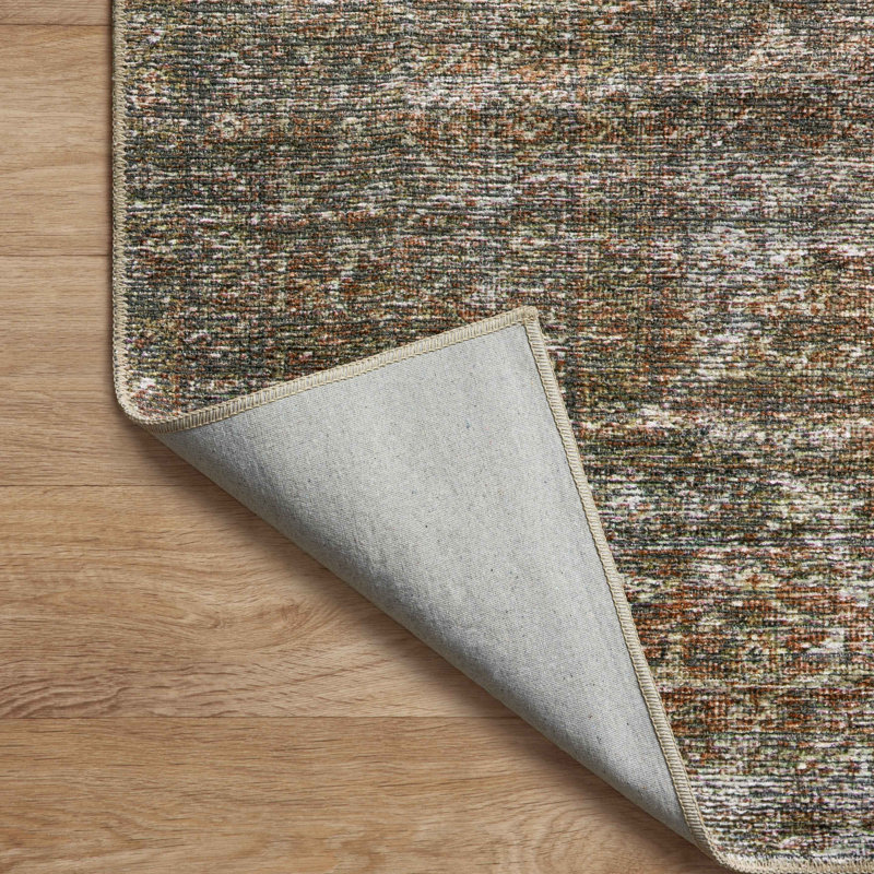 Tapis oriental tabac / rouille Billie, Carré 1 pi 6 po