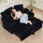 Petit canapé-lit rond confortable avec accoudoirs moelleux avec coussin amovible-974022048