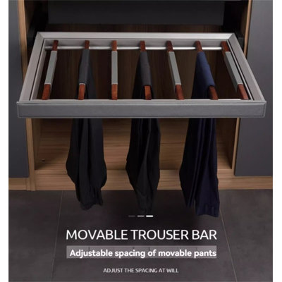 Porte-pantalons extensible en bois de noyer pour garde-robes