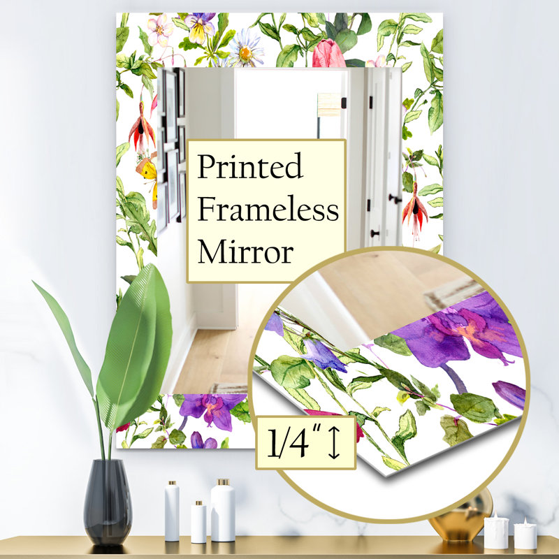 Miroir mural fleur 49, H 39,4 po x l 29,5 po