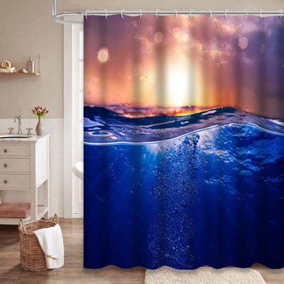 Rideau de douche foncé avec 12 crochets