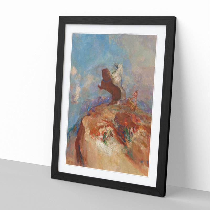 Apollo by Odilon Redon - Picture Frame Painting, 36cm H x 27cm W x 2cm D, Black Framed