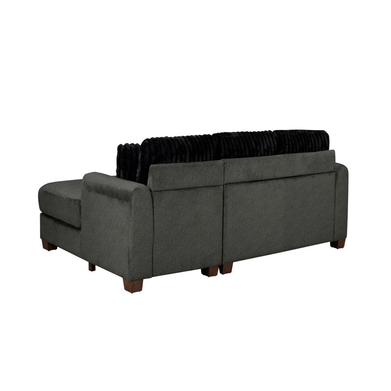 Coussins réversibles Modern, Velours côtelé gris foncé