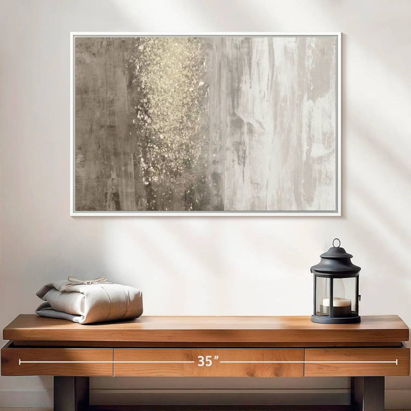 Glitter Rain II, Cadre flottant blanc, 19 po x 13 po