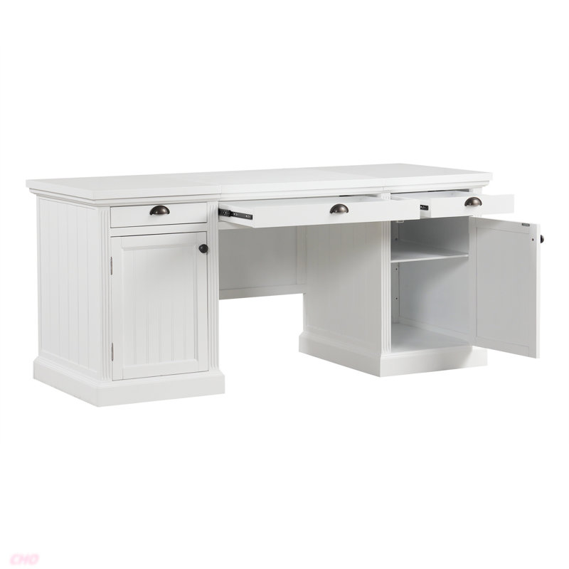 67''Modern Executive Desk,Computer Desk With 2 Storage Cabinet And 3 Drawers, Rectangle Home Office Desk With Back ,Reading Desk,Writing Table,Workstation For Home Office,Living Room,Study