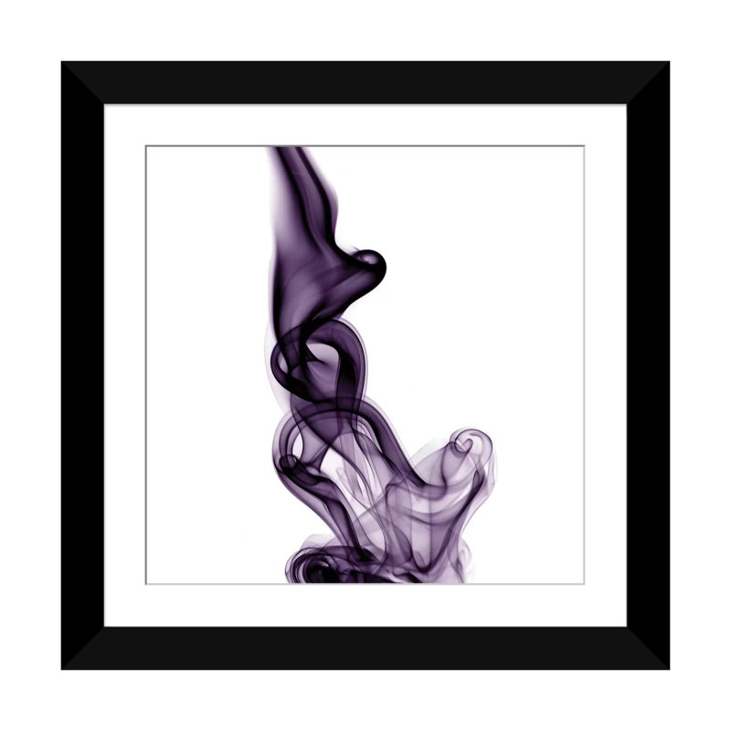 «Smoke VII», impression sur toile, Papier beaux-arts encadré noir, H 3 po x l 16 po x P 16 po, Blanc