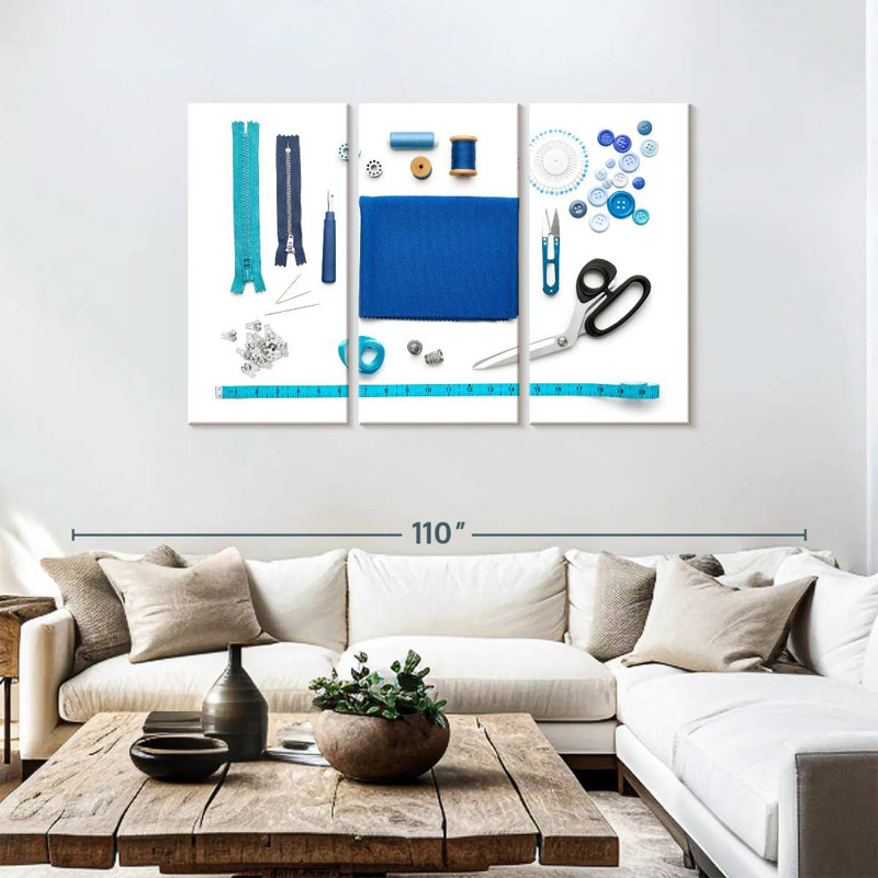 Senne Blue Sewing Kit, 48" H x 74" W