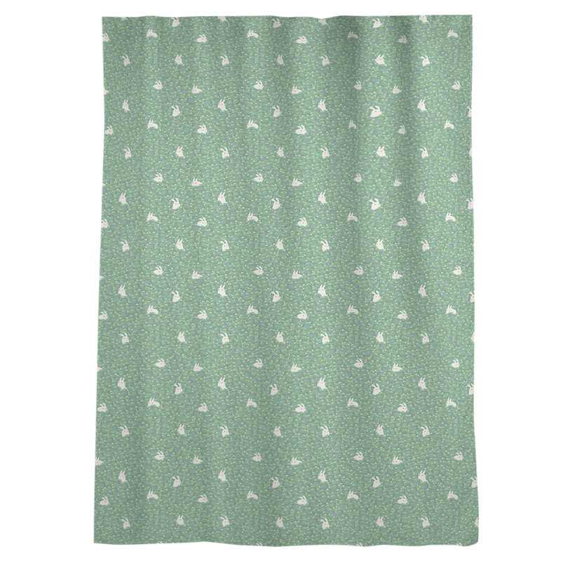 Panneau de rideau simple avec passe-tringle lapin de style fenêtre Scarlette, vert