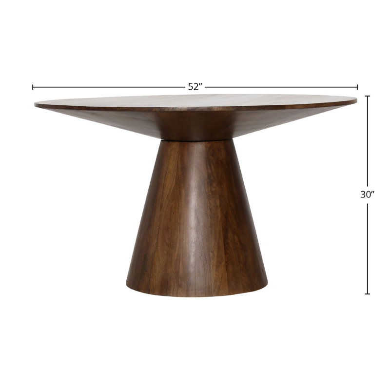 Carrera 52" Wide Mango Dining Table, Medium Brown, 30" H x 52" L x 52" W
