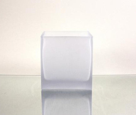 Elegant Frosted Glass Cube Vase 5"x5"x5" for Sophisticated Decor