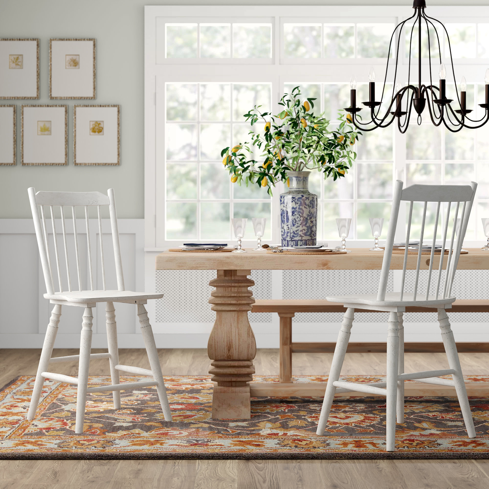 antique white dining chair