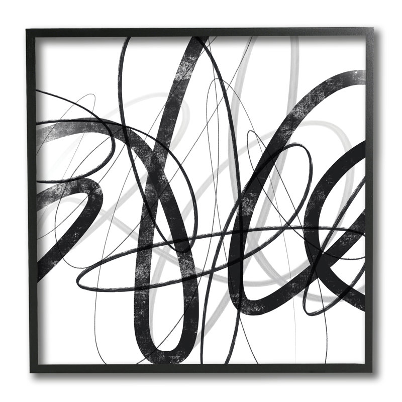 Motif abstrait de coups de pinceau abstraits et délavés par Lisa Ridgers - impression, Cadre noir