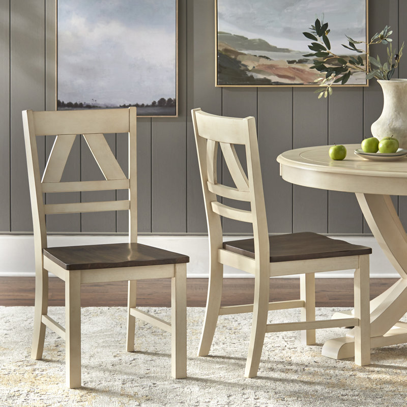 Rivington 17.8'' H Solid Wood Side Chair, Distressed Antique White