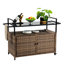 Chariot-bar d'extérieur en osier (sans tabouret inclus)