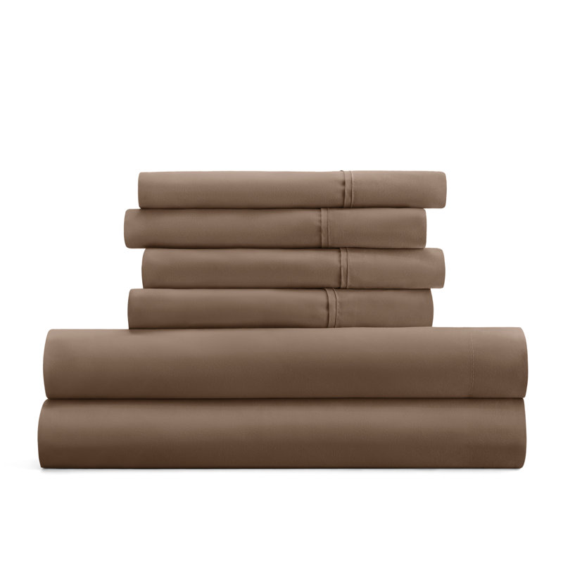 Ensemble de draps pour lit en microfibre brossée de 6 pièces Simply Soft, Ensemble de draps pour lit double + un drap-housse