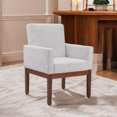 Chaise de salle à manger rembourrée ivoire et brune