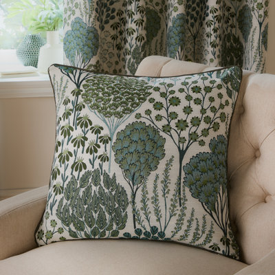 Floral Green Square Throw