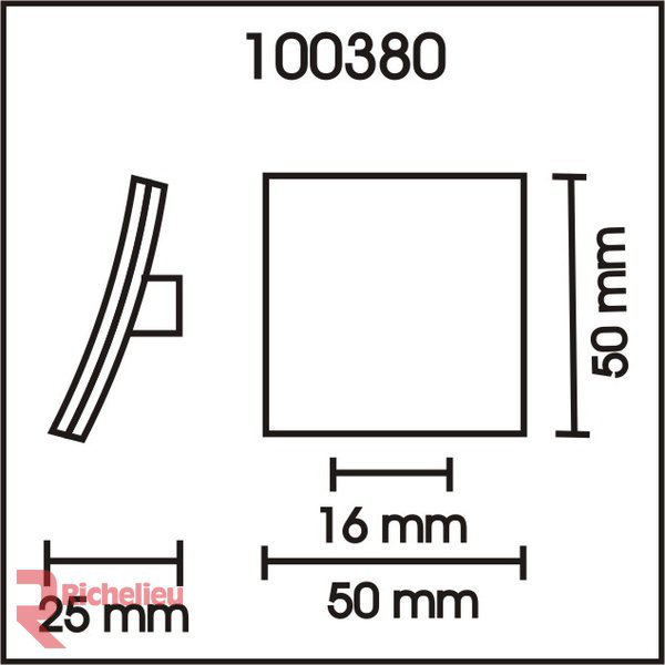 Oversized Inspiration 1" Length Square Knob, 2" H x 2" W x 2" D