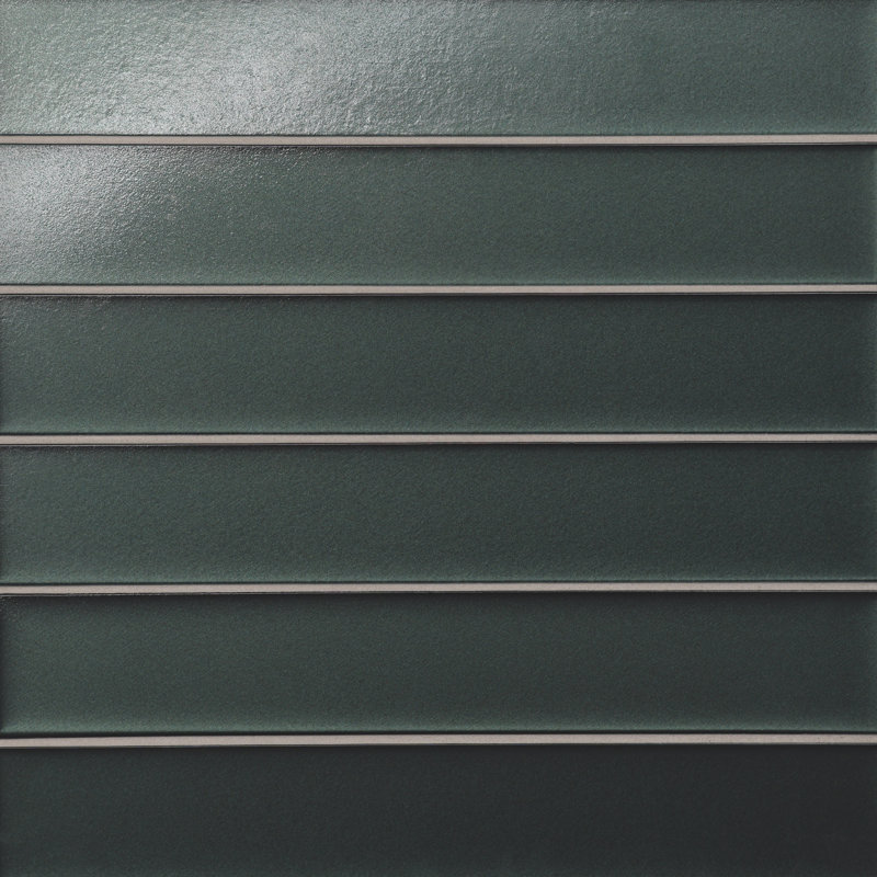 Kaikos 2" x 12" Glass Wall & Floor Tile, Dark Green