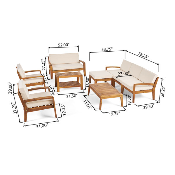 Penrock 7 - Person Outdoor Seating Group with Cushions