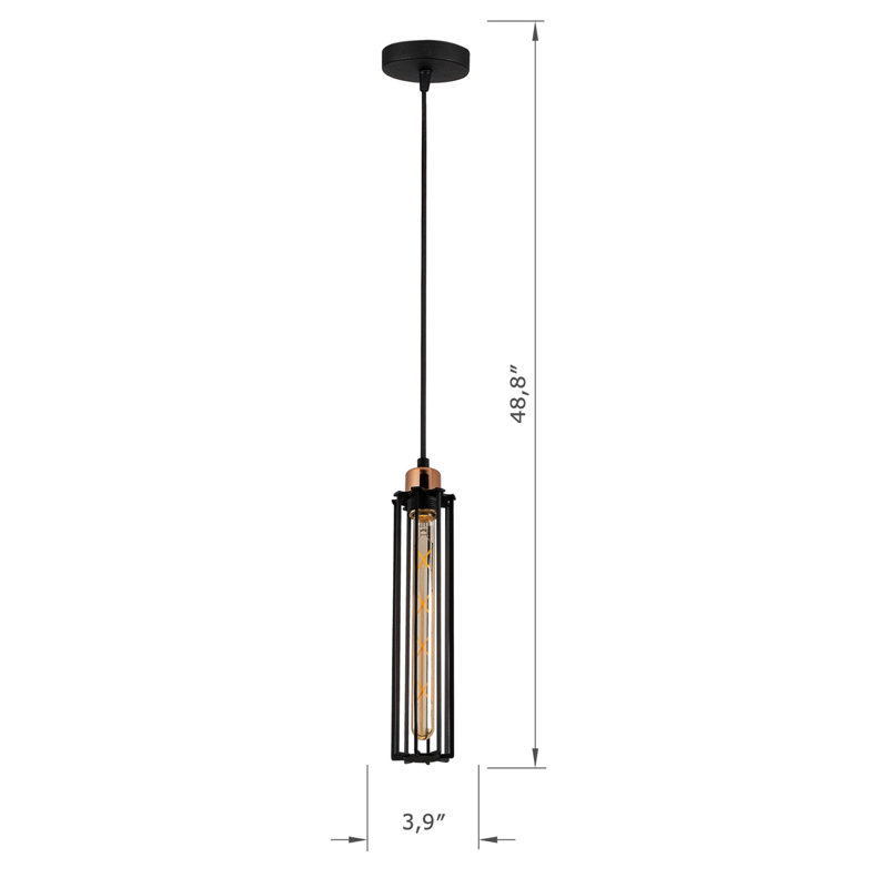 Luminaire suspendu cage en métal