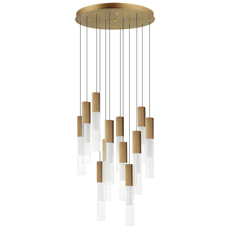 12 - Light Gold LED Cluster Pendant