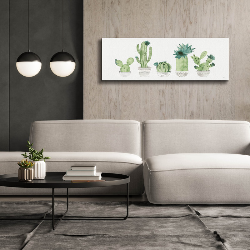 «Sweet Succulents 1 Panel» par Pela Studio, art mural sur toile, 60 po x 20 po, H 20 po x l 60 po x P 1,5 po