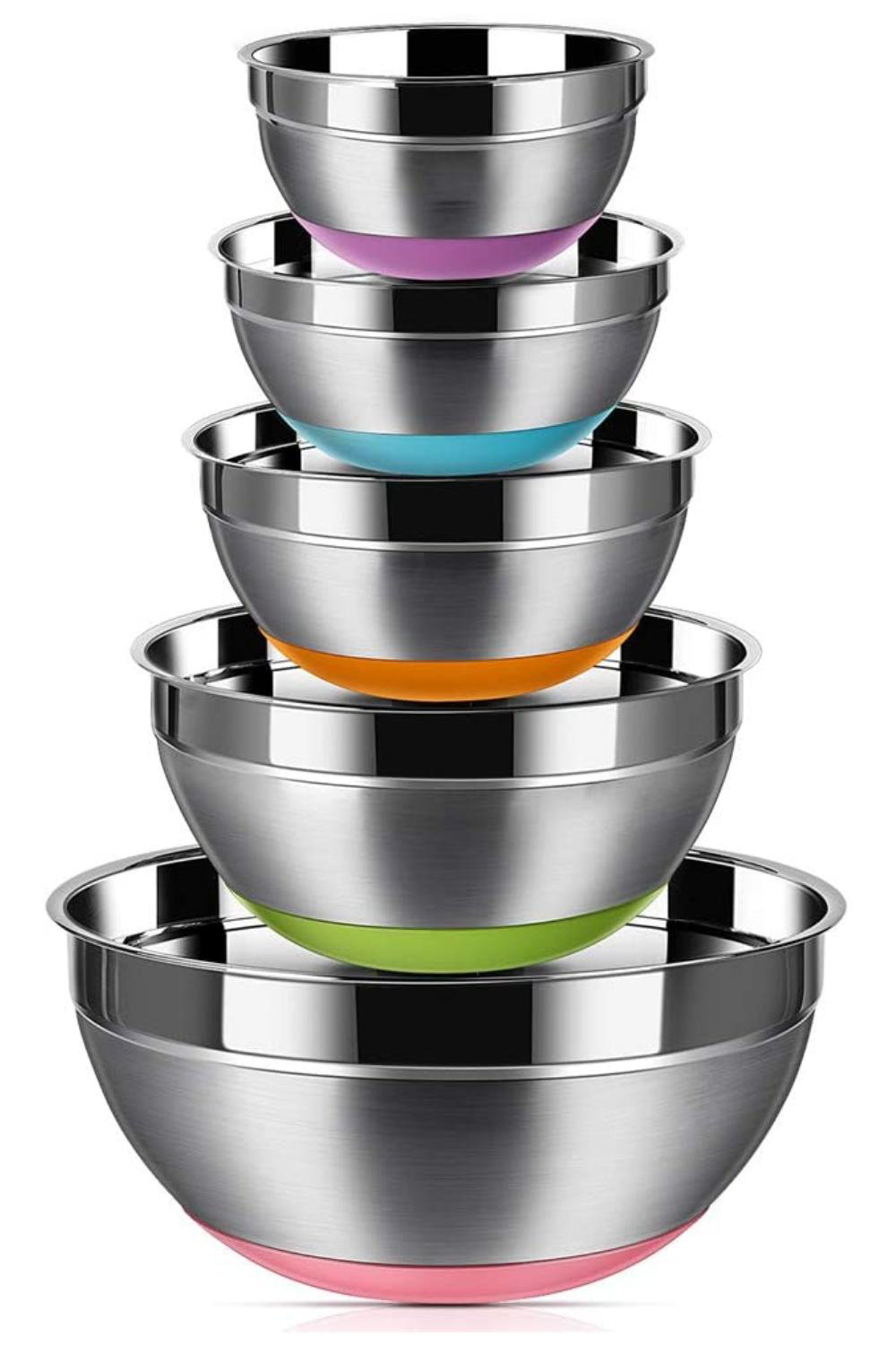 HOMEARRAY Stainless Steel Mixing Bowls Set (Set of 6) - Polished Mirror  kitchen bowls, Nesting Bowls for Space Saving Storage, Ideal For Cooking