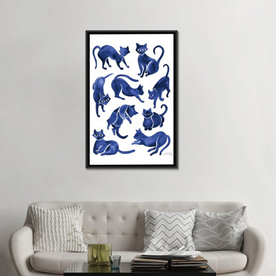 " Cat Positions, Navy " Graphic Art
