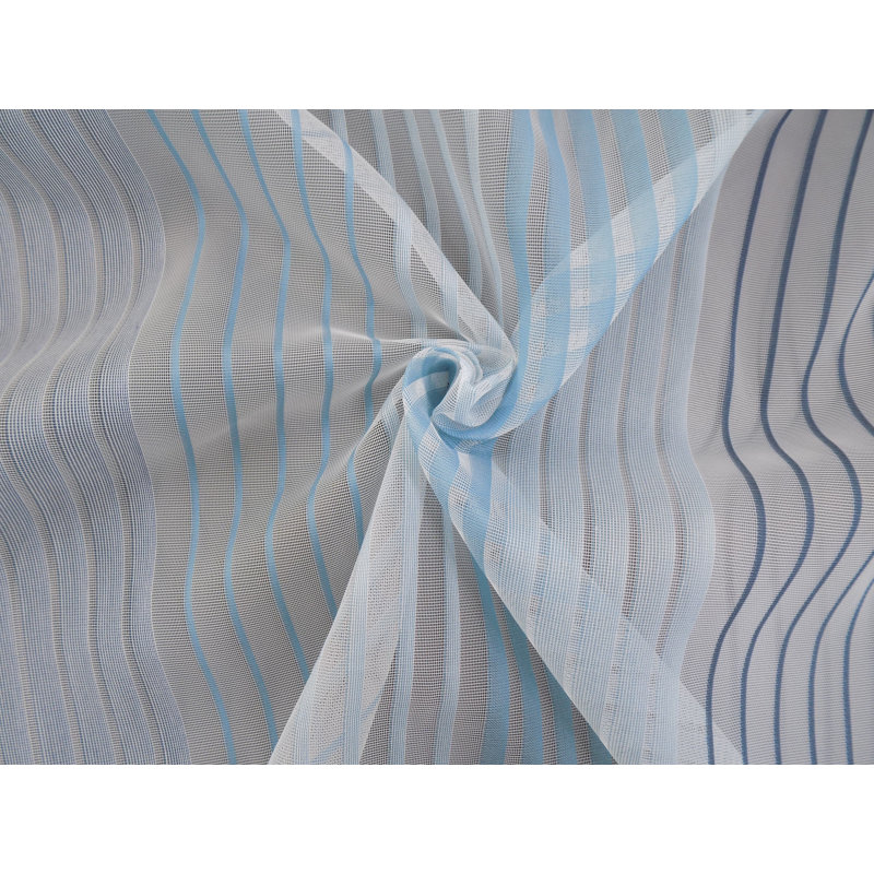 Shaul Semi Sheer Curtain Single Panel, 450cm Width x 145cm Drop, Turquoise and grey