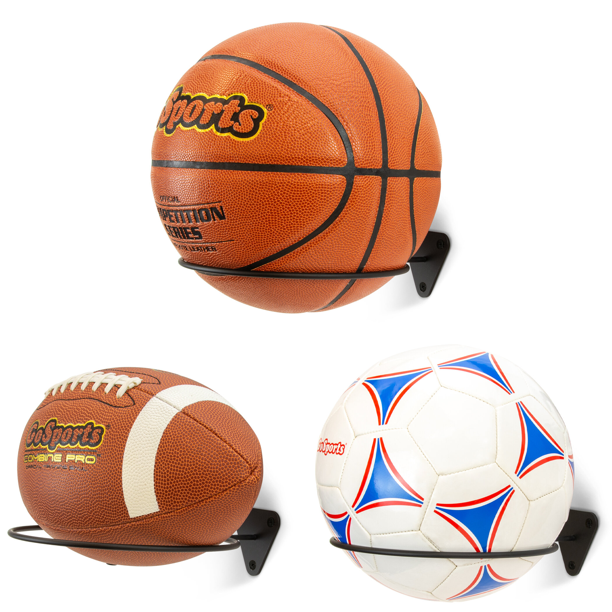 Support mural pour ballon de basket-ball à la main, présentoir de ballon de  basket-ball, ABS rangement mural pour basket-ball, football, volley-ball