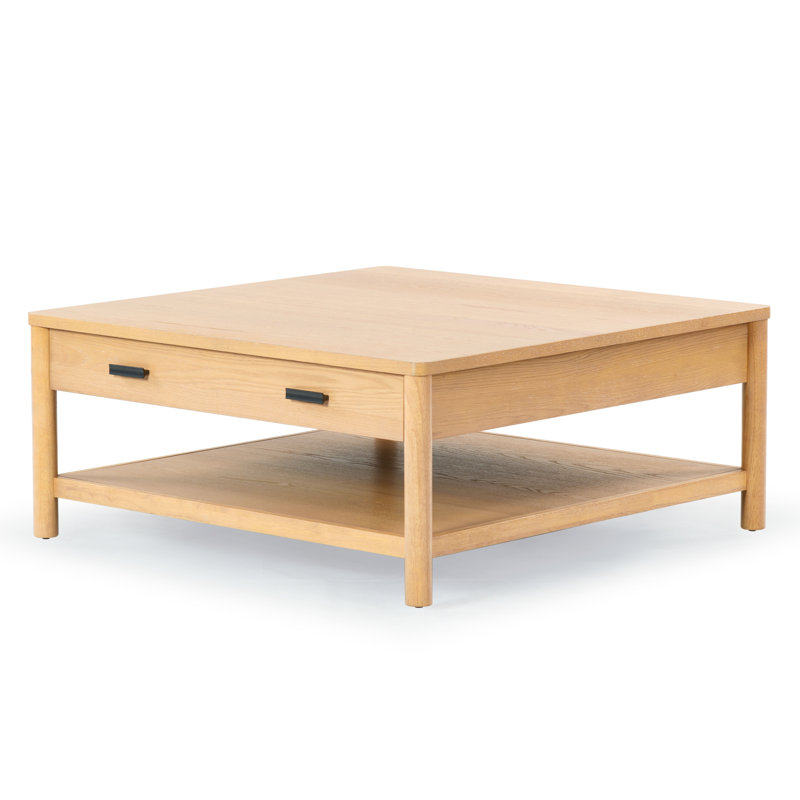 Jaylessa Wood 1 Drawer Coffee Table, Natural