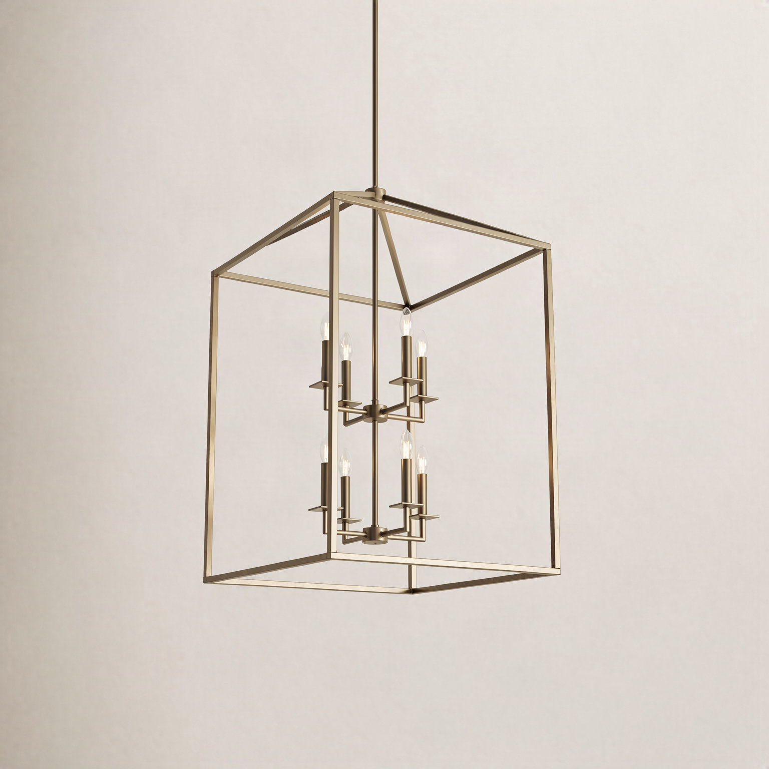 Ellis 8-Light Chandelier, Satin Brass, No, 38" H x 22" W x 22" D