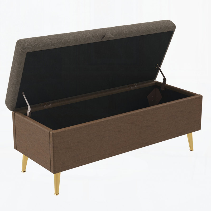 Banc de rangement avec repose-pieds Modern, Café