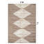 Tapis beige à rayures géométriques brunes-1905198086