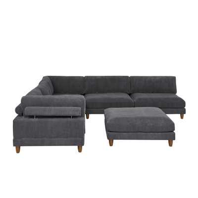 Large Seating Corduroy Modular Sectional