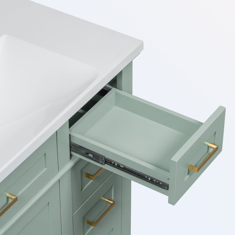 Armoire de salle de bain autoportante, Vert