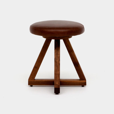 X Leather Accent Stool