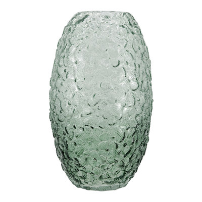 8x13.5"H Ombre Glass Vase Flower Patterned Structure
