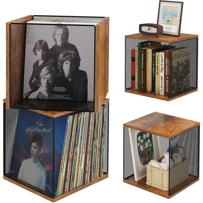Étagère de rangement modulaire et empilable à 2 cubes pour disques vinyles, meuble de rangement Visualize, boîte de rangement en forme de cube.