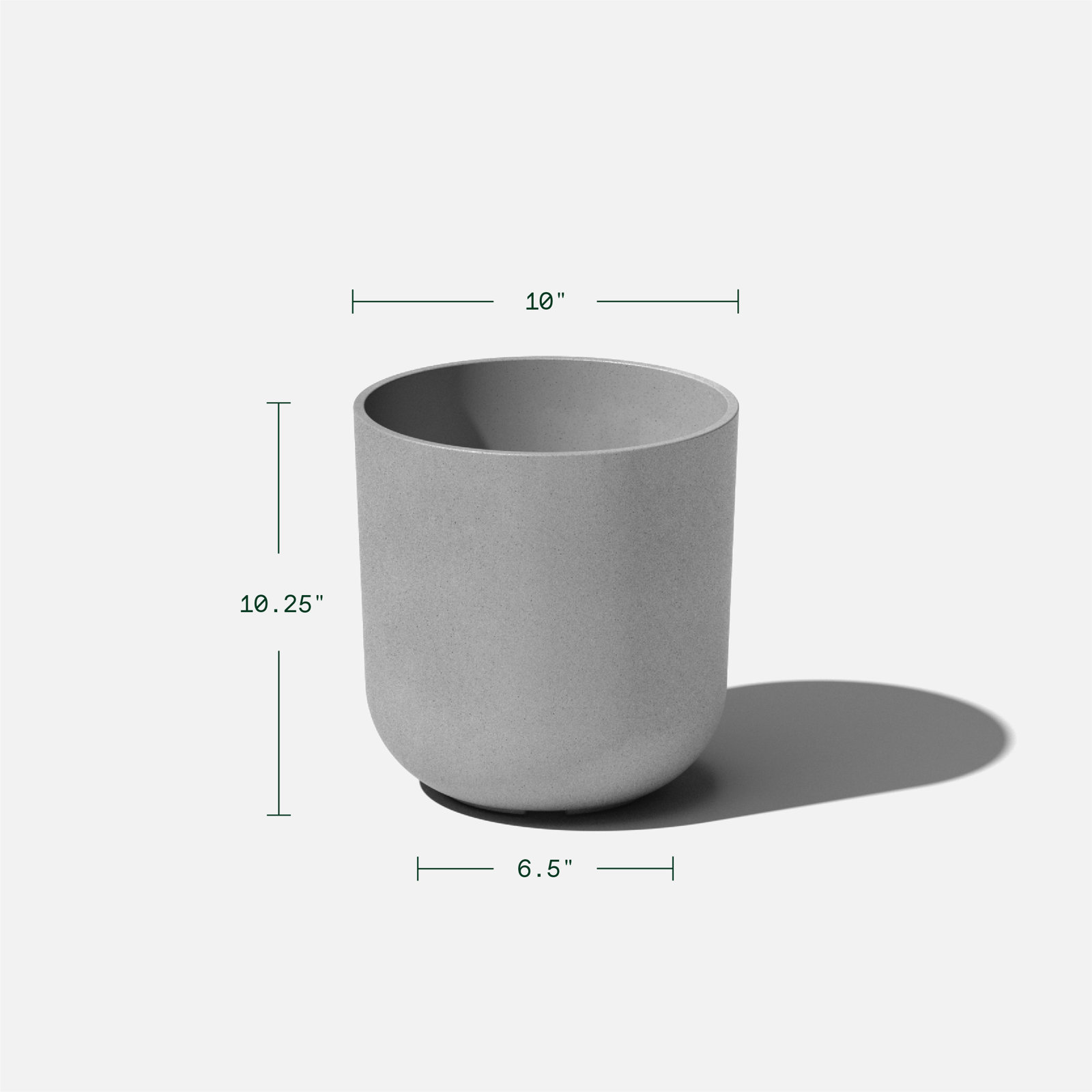 Mason Series Kona Planter, Gray, 1, 10.25" H x 10" W x 10" D