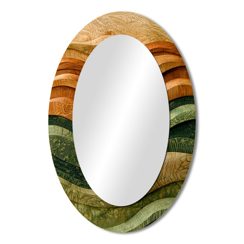 Miroir mural ovale vert, 36 po x 24 po