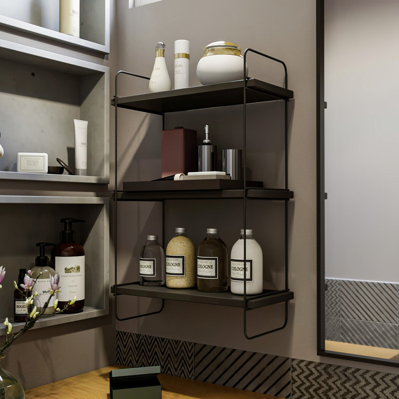 Colesen Modern Wall Shelf with Multiple Shelves, 15.7 x 25.9 x 7.9 inches | 100% Melamine Coated Particle Board, 0.71 inches Thick, Sturdy Metal Frame | Perfect for Home Décor & Space-Saving Solutions