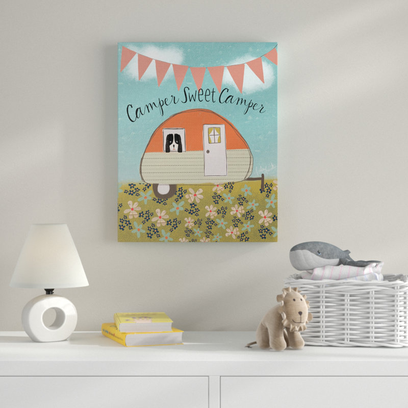 « doux camper », art textuel, Toile tendue, H 20 po x l 16 po x P 1,5 po