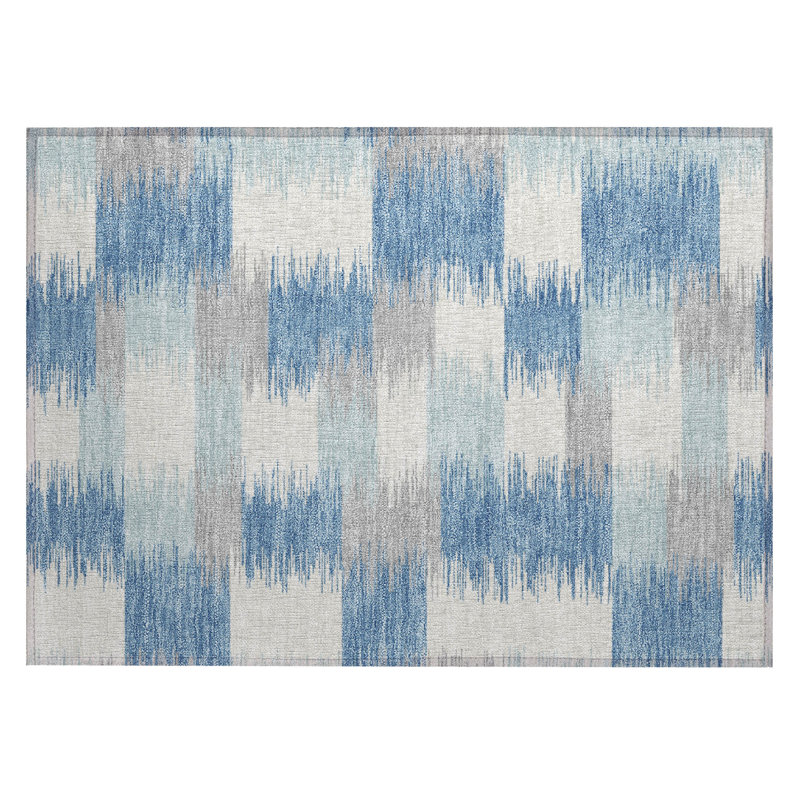 Machine Washable Indoor/Outdoor Chantille ACN2912 Geometric Rug, Denim, 2'6" x 3'10"