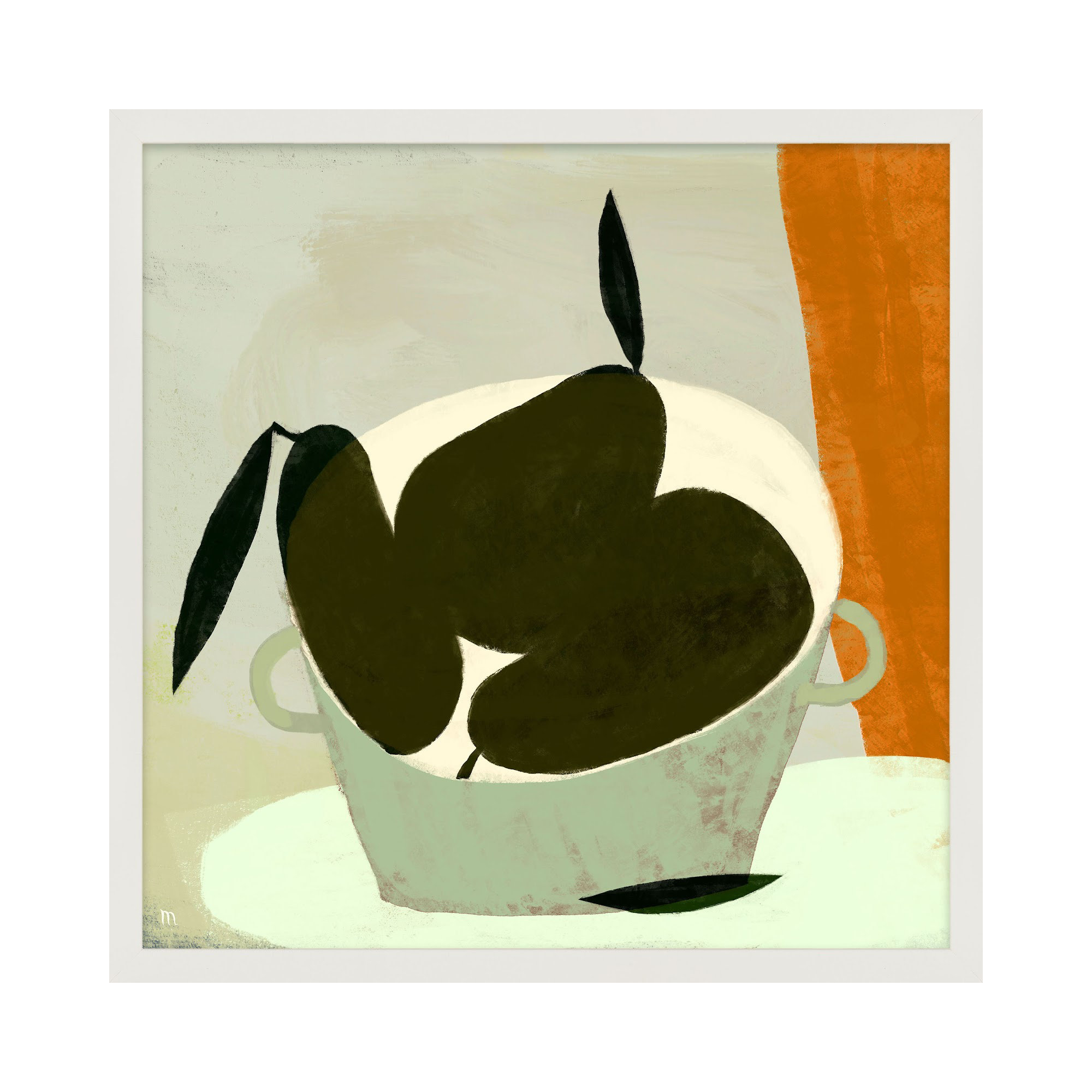 Three Pears by StudioM, 16" H x 16" W x 1.25" D, White