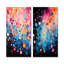 Pink And Blue Neon Pop Art I - Abstract Collages Wall Decor Set Of 2-1547441380-1547441379